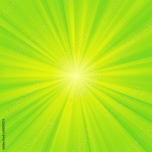 Green shining rays coming out of a bright center