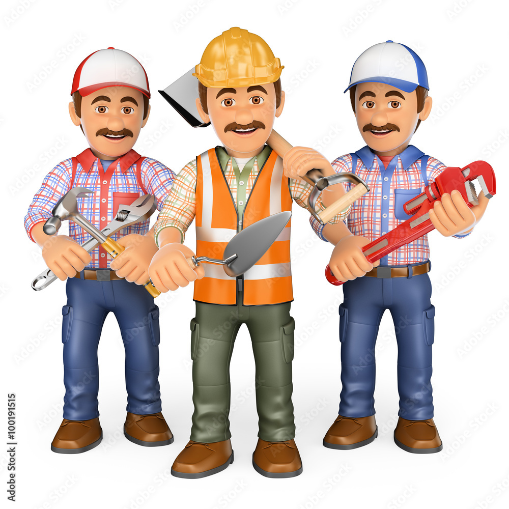 3D Workers. Team of work 3D Workers. Team of work