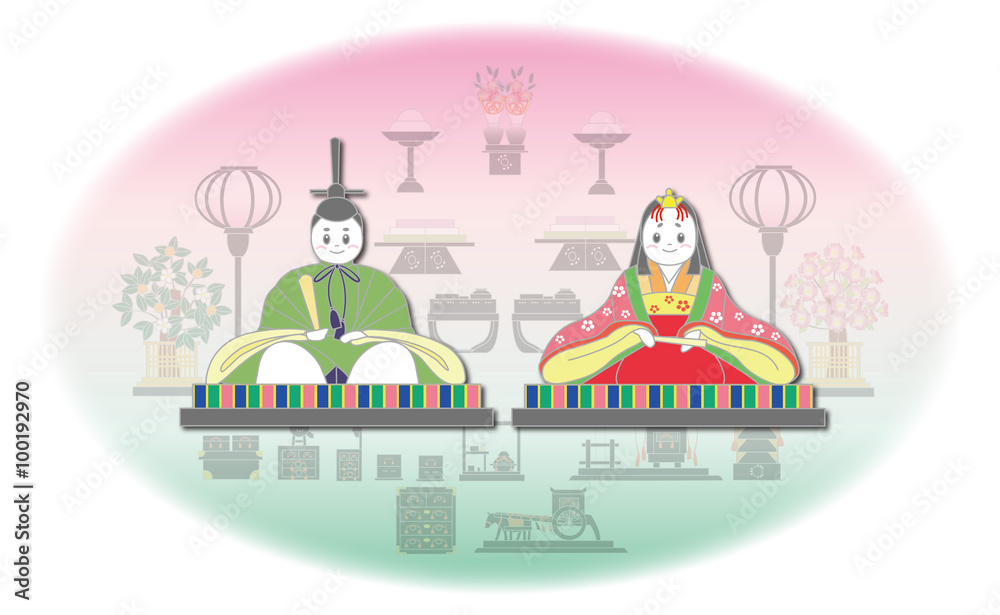 Obraz premium ひなまつり 楕円