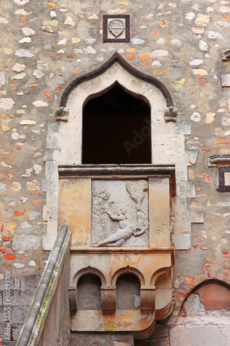 Facade of historical Corvaja Palace, Taormina, Italy photo