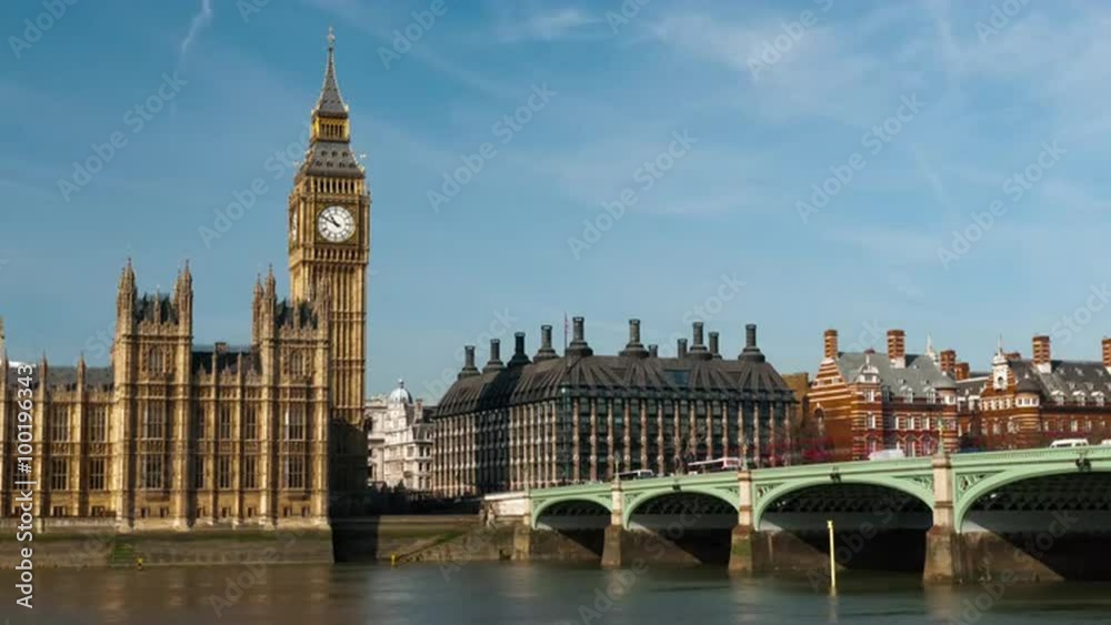 Time-lapse of traffic crossing Westminster Bridge by Houses of Parliament in London Time-lapse of traffic crossing Westminster Bridge by Houses of Parliament in London