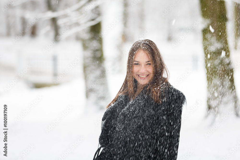 Woman in the snow