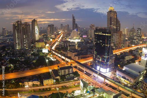 Modern city  Sathon Road  Bangkok  Thailand