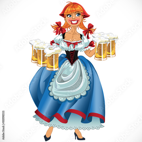 Octoberfest girl with beer