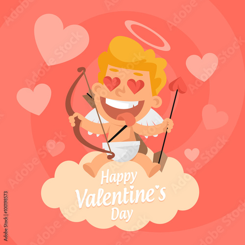 Love Cupid sitting on cloud