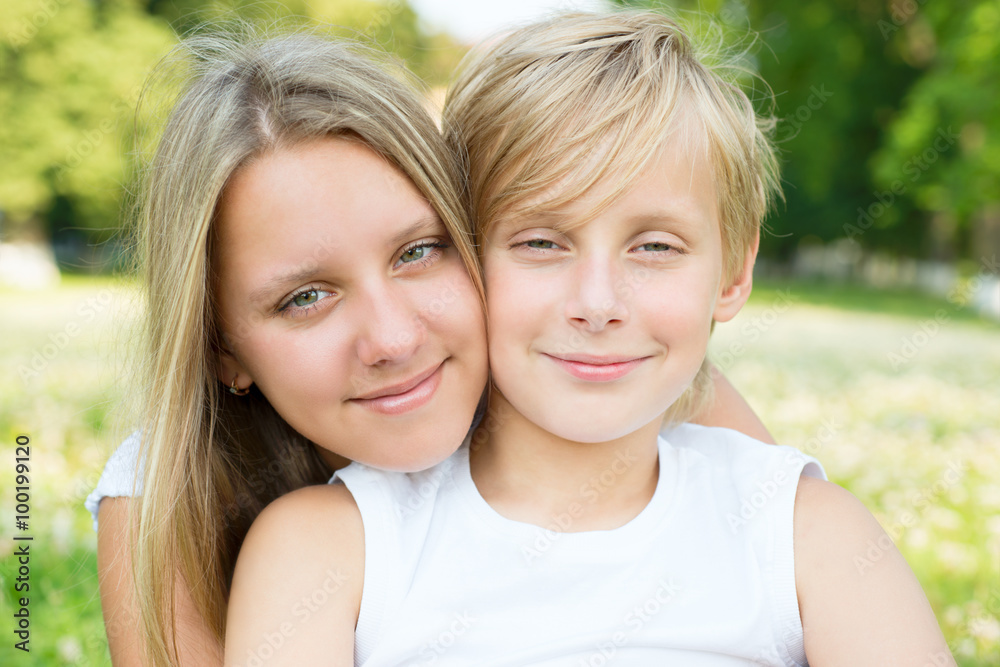 Portrait of boy and girl close-up Portrait of boy and girl close-up