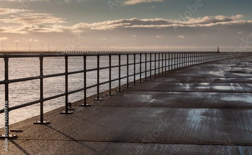 Safety railings on Swansea West Pier South Wales