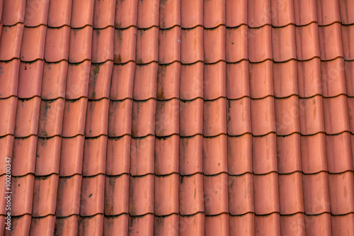 Tiles on the roof in the old