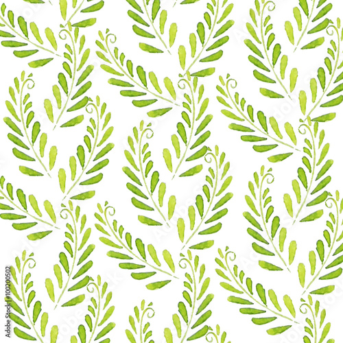 Seamless Patterns with watercolor leaves