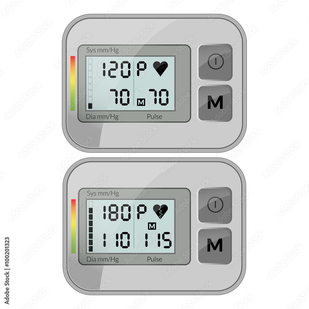 Realistic vector illustration of blood pressure measuring cuff isolated on white background Realistic vector illustration of blood pressure measuring cuff isolated on white background