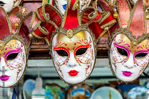 Group of Carnival Masks. Venice