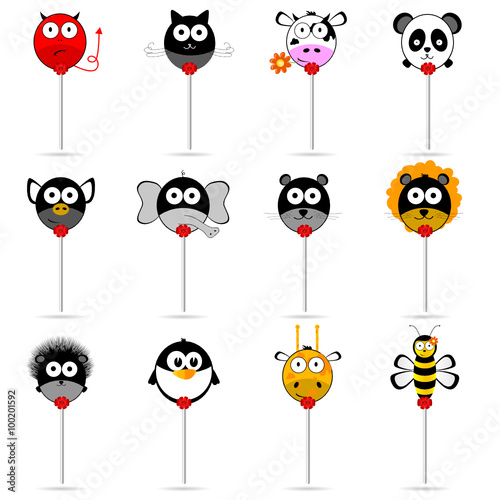 balloons animal vector set in colorful
