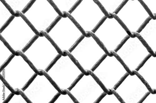 Metal lattice isolated on white background