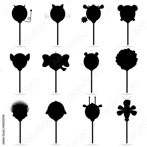 balloons vector set in black