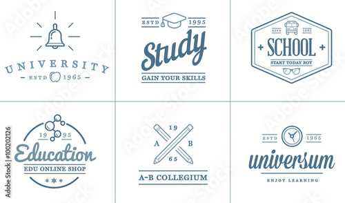 Set of Vector Education Icons Illustration can be used as Logo or Icon in premium quality