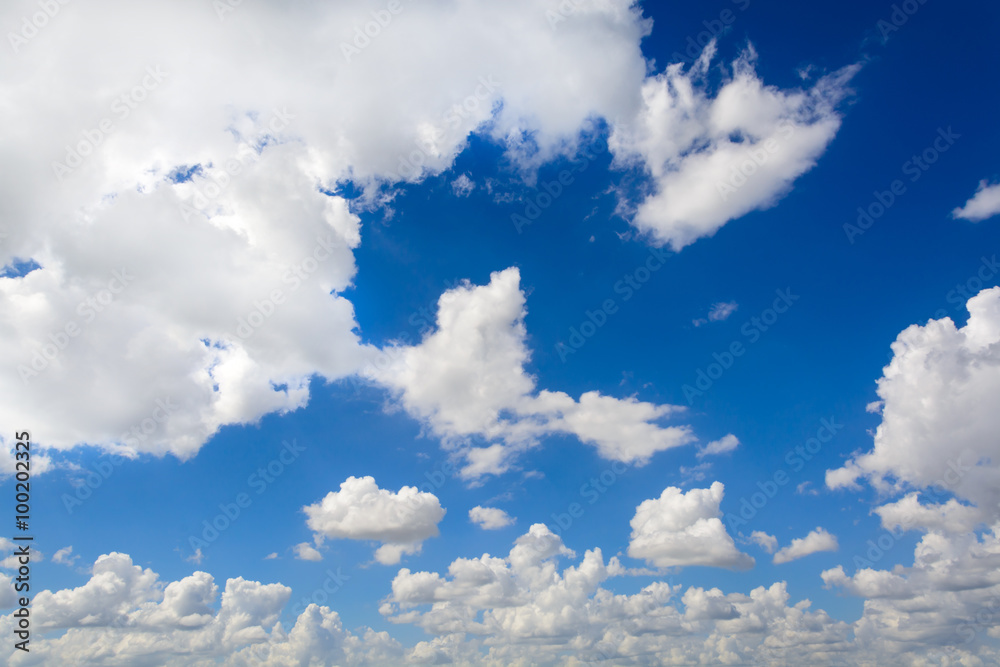 white fluffy clouds with the beautiful blue sky background