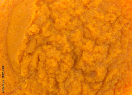 Close view of pumpkin pie filling