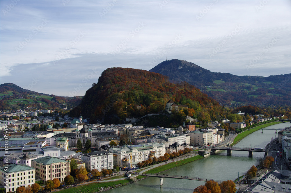 Blick vom Mönchsberg auf Salzburg