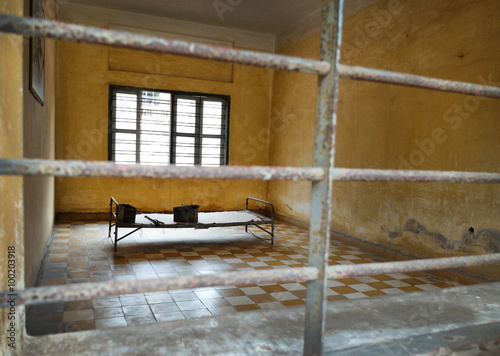 Tuol Sleng prison of the Khmer Rouge high school S-21 turned into a torture and execution center on March 17, 2015 in Phnom Penh, Cambodia. photo