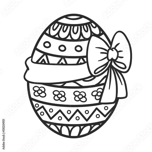 Easter egg with ribbon