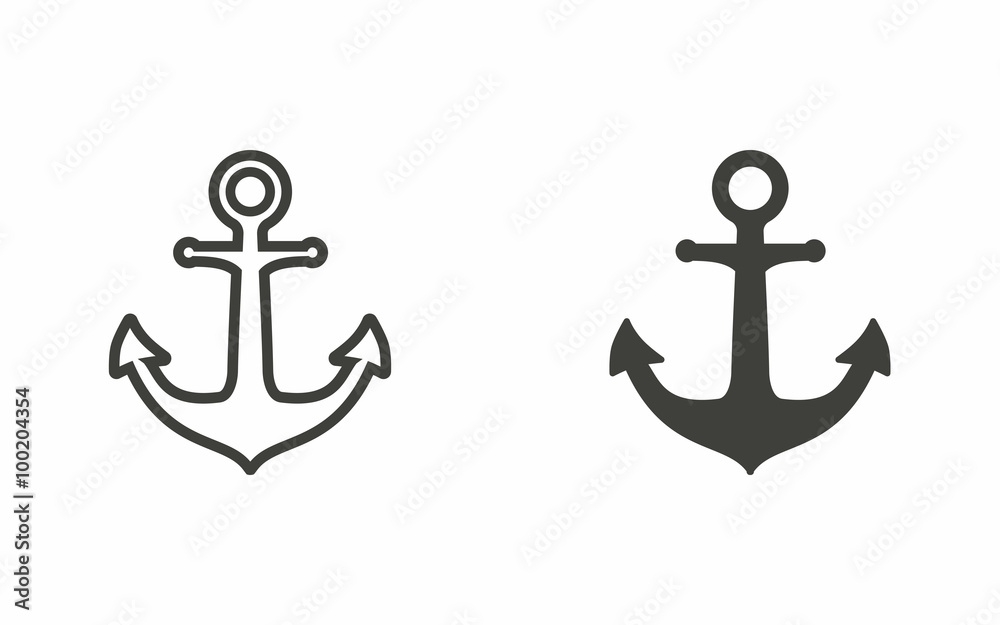 Anchor - vector icon. Anchor - vector icon.