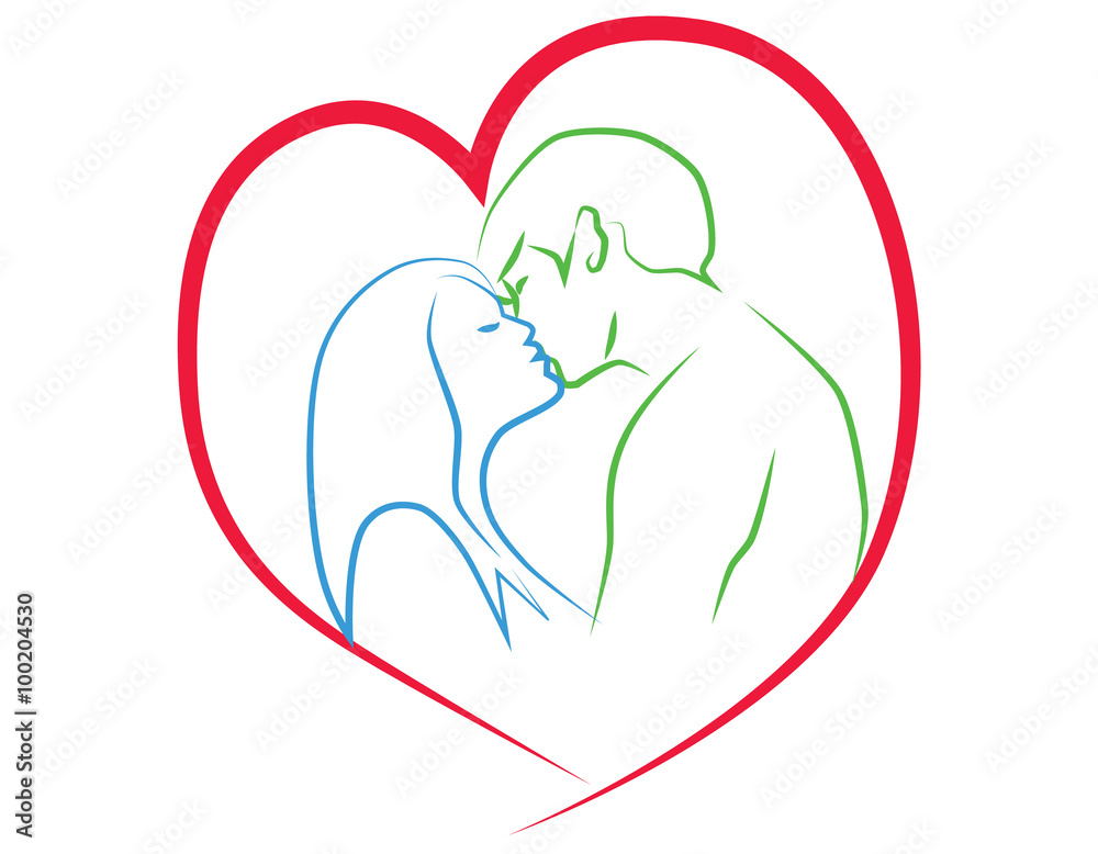 Obraz premium Vector - Kiss. Valentines day