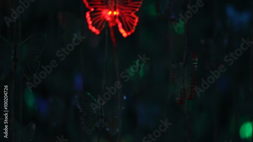 Light Twinkling Colors Decoration. Abstract Blurred Bokeh Background. 
