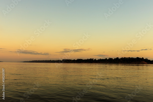 Color of the sky that morning Mekong River Ubon Ratchathani, Tha