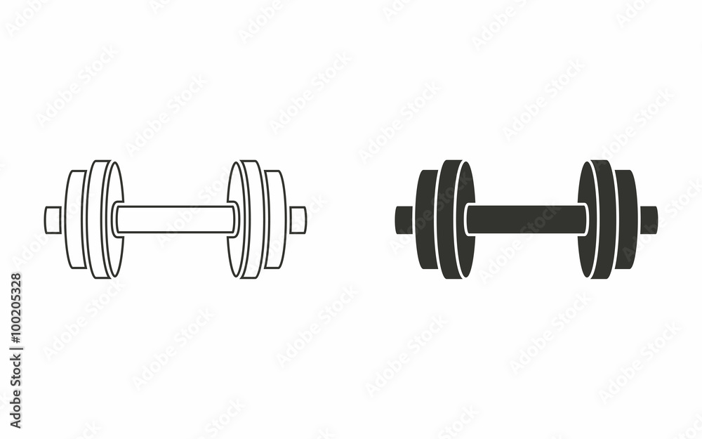 Dumbbell - vector icon. Dumbbell - vector icon.