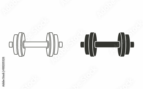Dumbbell - vector icon.