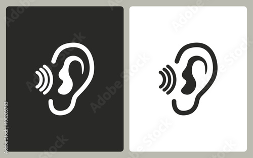 Ear  - vector icon.