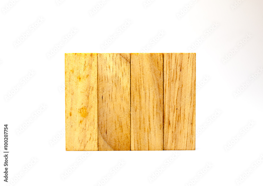 Naklejka premium Blocks of wood isolated on white background