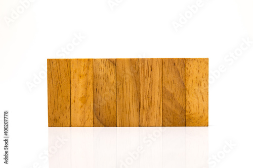 Blocks of wood isolated on white background