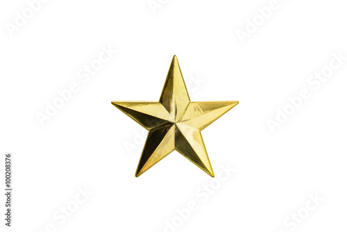 Golden Christmas Star isolated on white Background