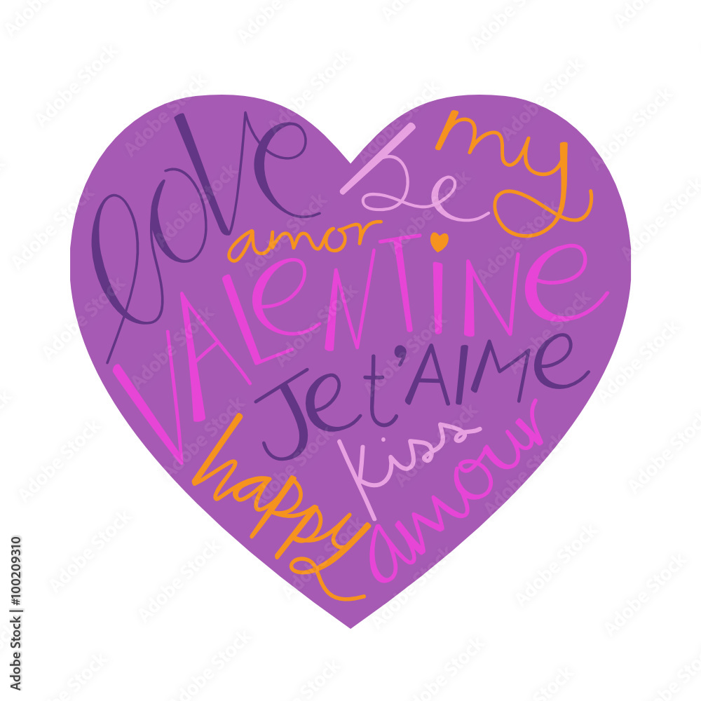 VALENTINE’S heart-shaped tag cloud 