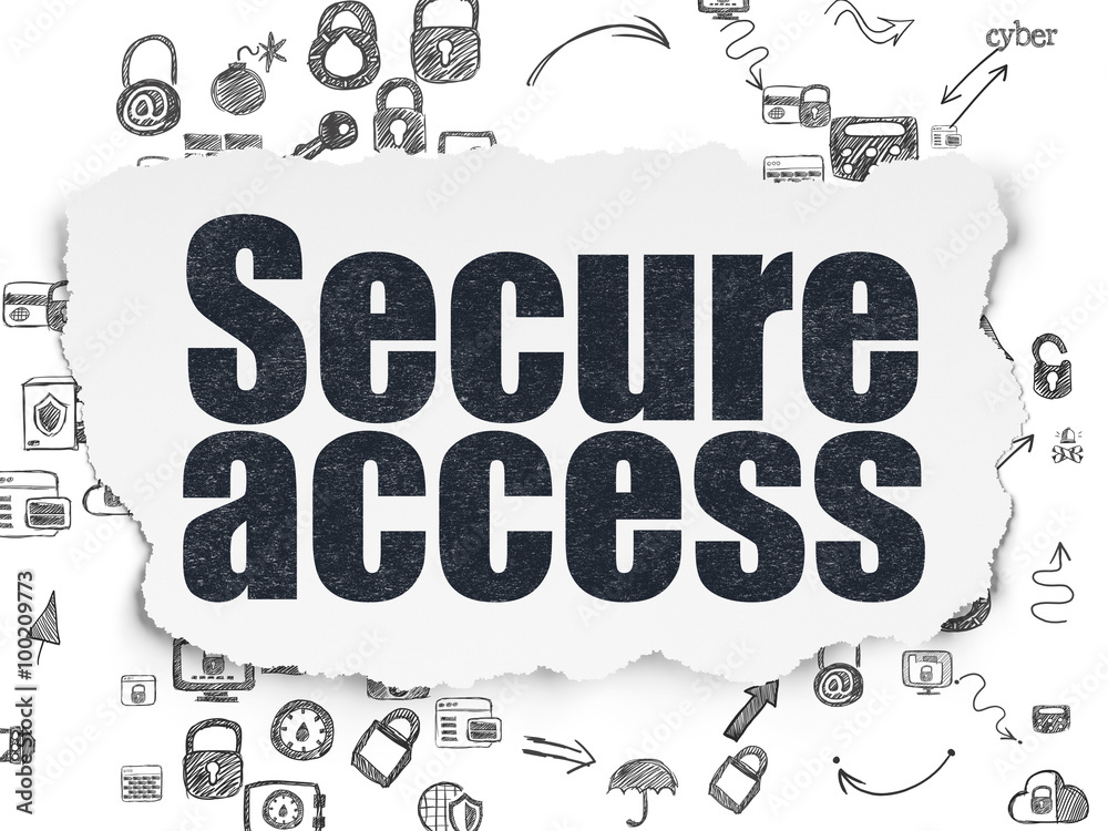 Fototapeta premium Security concept: Secure Access on Torn Paper background