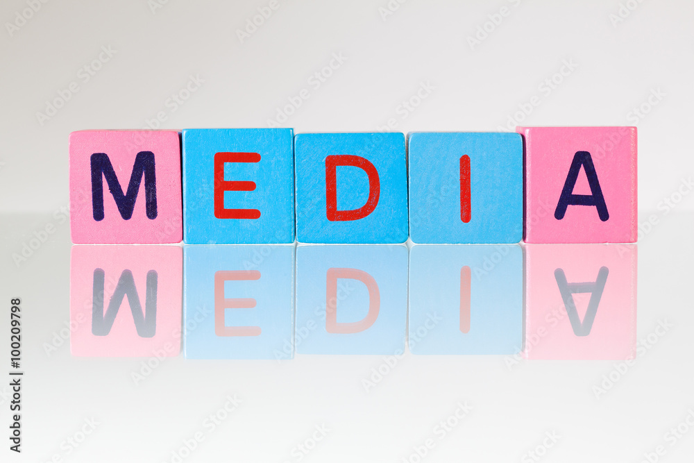 Media - an inscription from children's blocks Media - an inscription from children's blocks