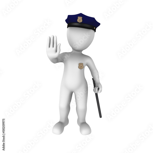 3d policeman forbids photo