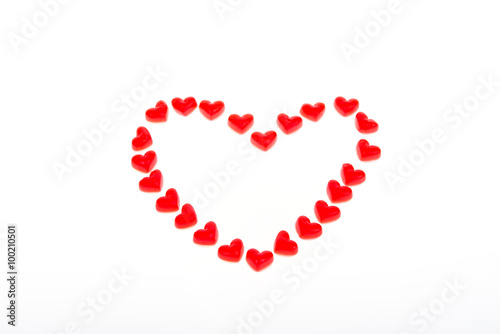 Declaration of love in a heart made of sweets