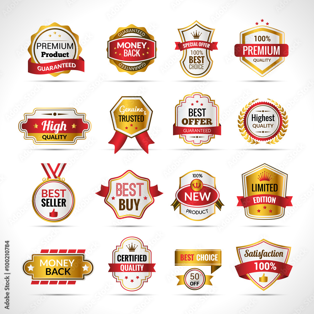 Luxury Labels Gold And Red