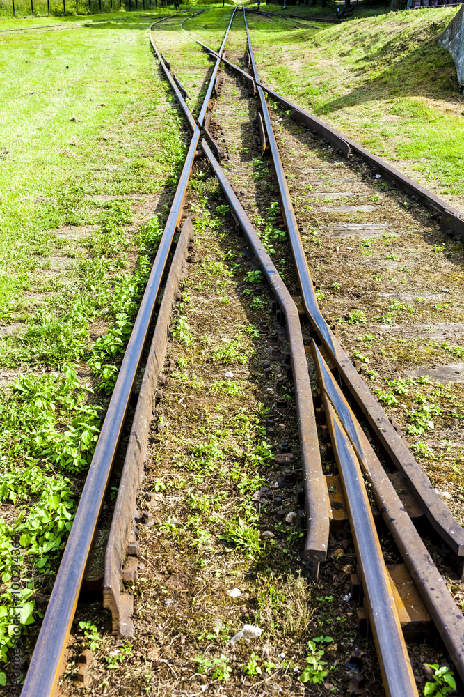 the crossing of normal and narrow gauge, Elk, Warmian-Masurian V the crossing of normal and narrow gauge, Elk, Warmian-Masurian V