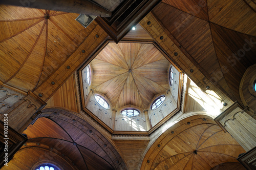 interior of Castro's cathedral, Chiloe Chile photo