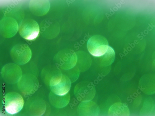 Defocused green bokeh light, background