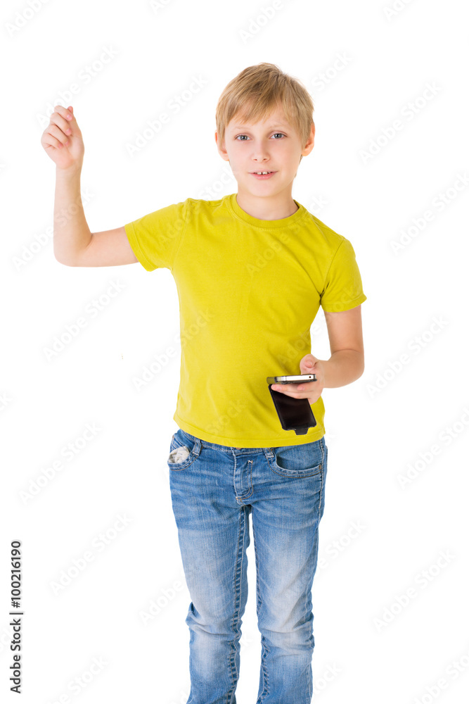 Boy with smartphone Boy with smartphone