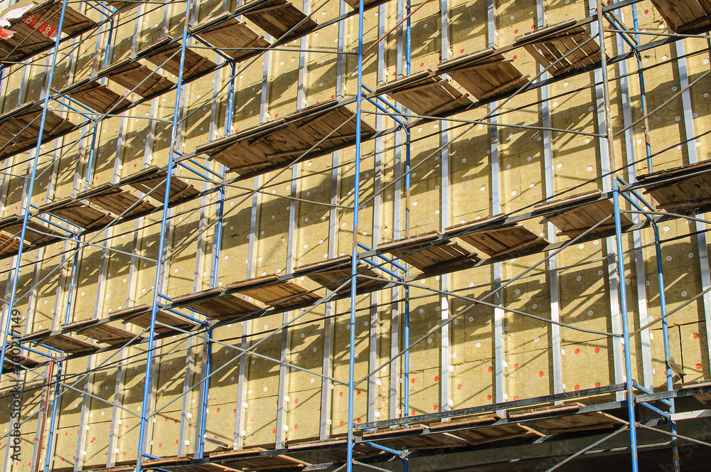 Scaffolding at a construction site Scaffolding at a construction site
