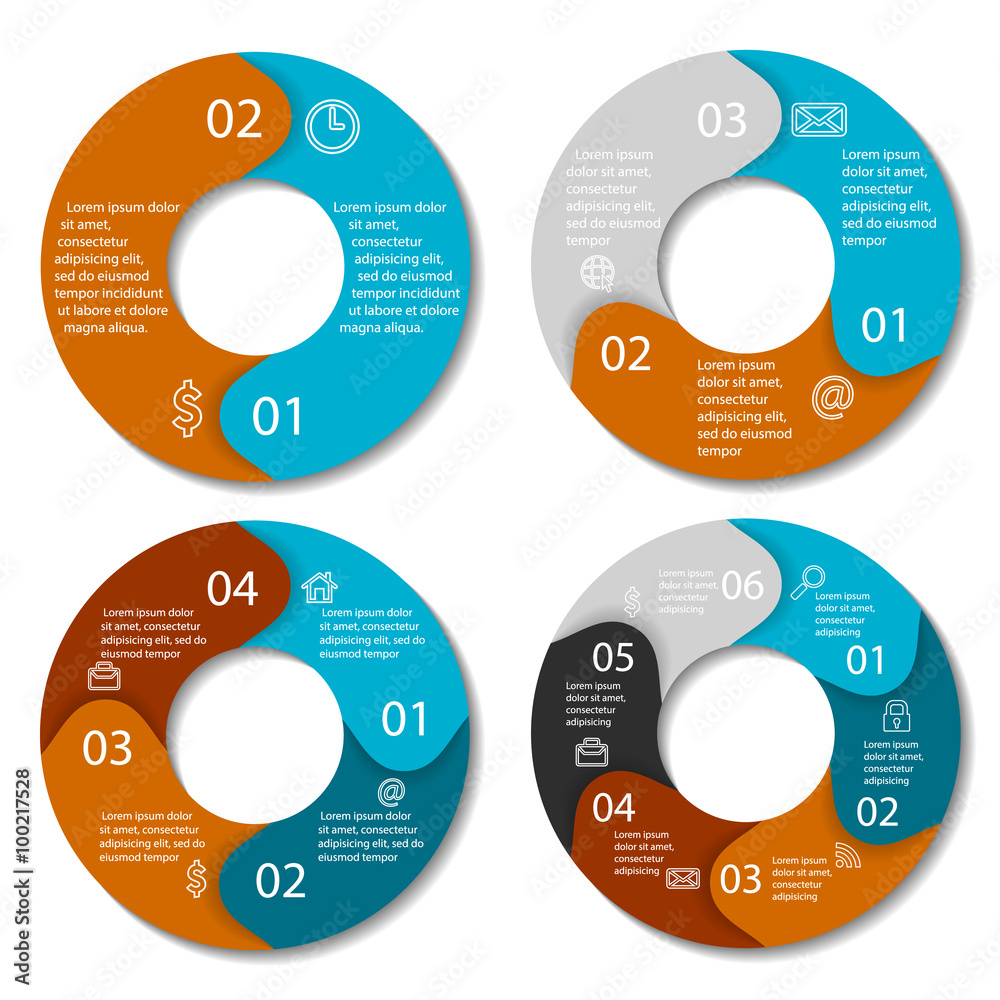 set-of-round-infographic-diagram-circles-of-2-3-4-6-elements