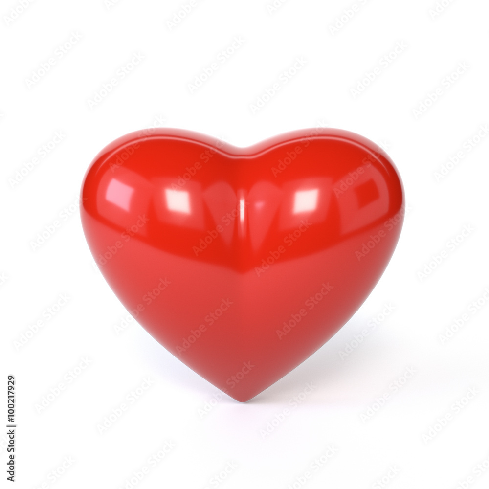 Red heart isolated on white background. The symbol of romance, V Red heart isolated on white background. The symbol of romance, V