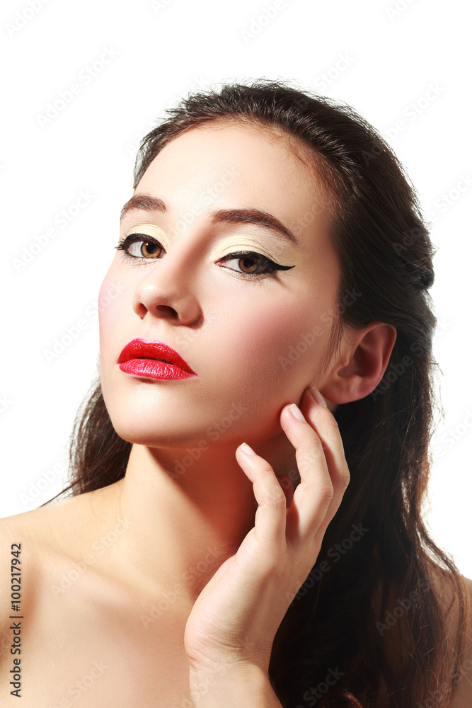 with red lips with red lips