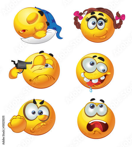 set of butch fun round emotion smiles character - selfkiller, sl
