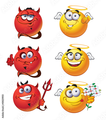 angels and devils round smiles